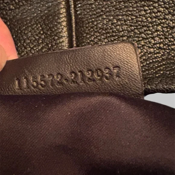 Sergio Rossi Large Black Pebbled Leather Hobo Handbag With Wooden Handle - Picture 6 of 12